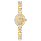 Women's Wrist Watch Model A-261 Two Tone Case Golden Dial