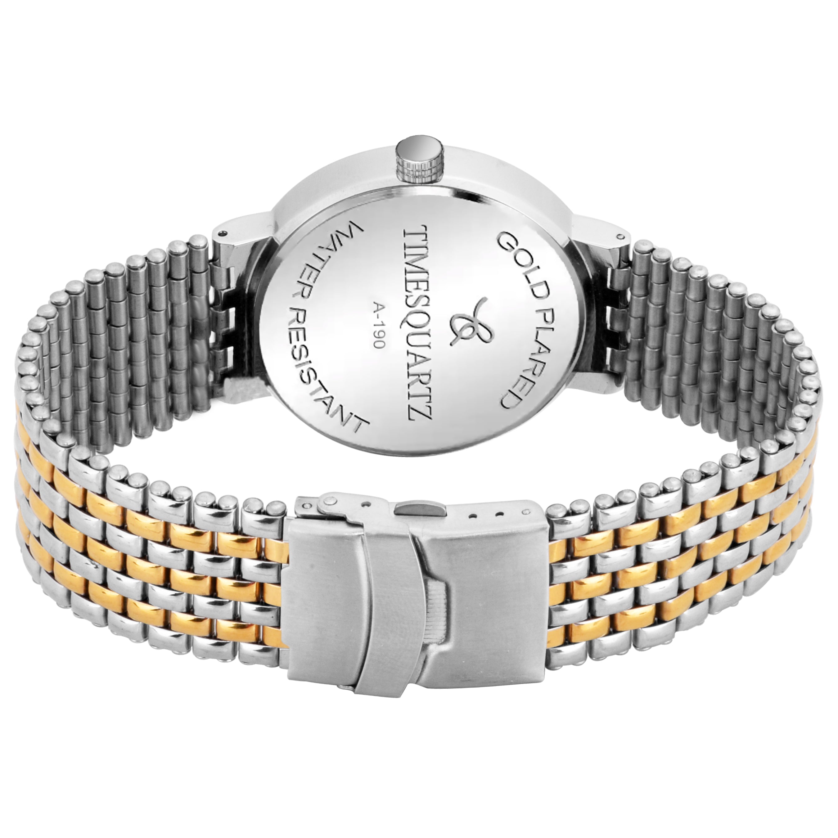 Men's Analog Wrist Watch A-190 Two Tone Case Golden Dial