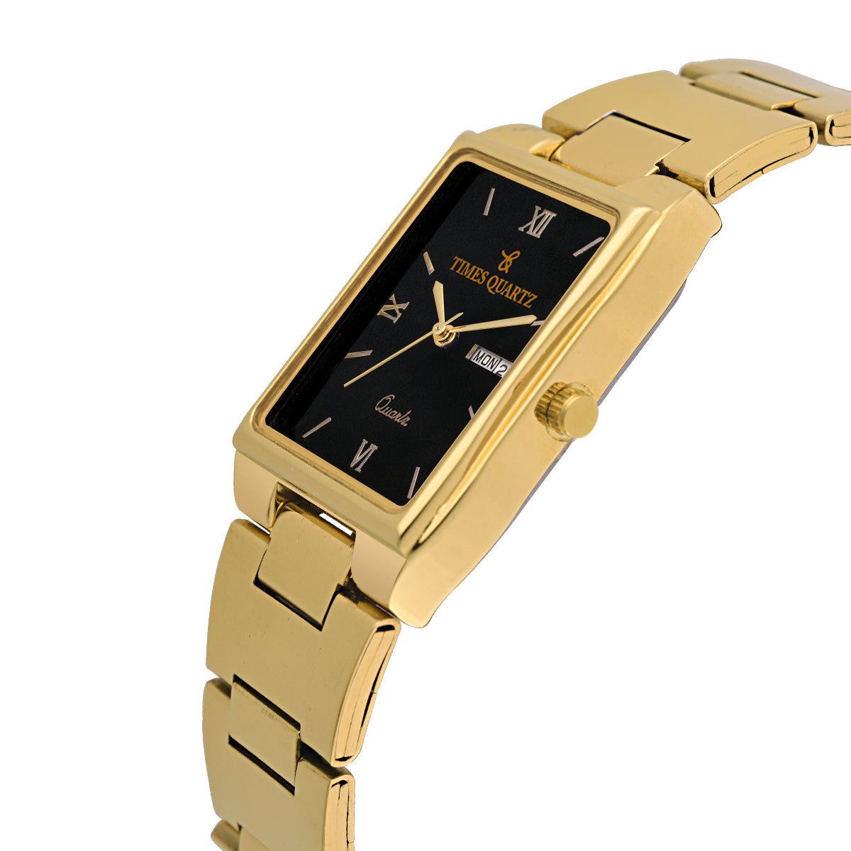 Men's Analog Wrist Watch A-235 Golden Case Black  Dial
