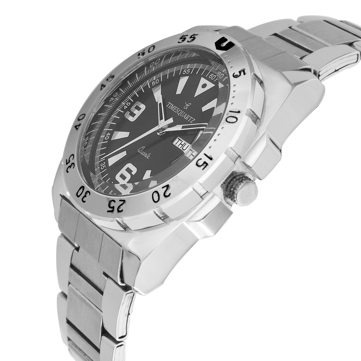 Men's Analog Wrist Watch A-251 Silver Case Black  Dial