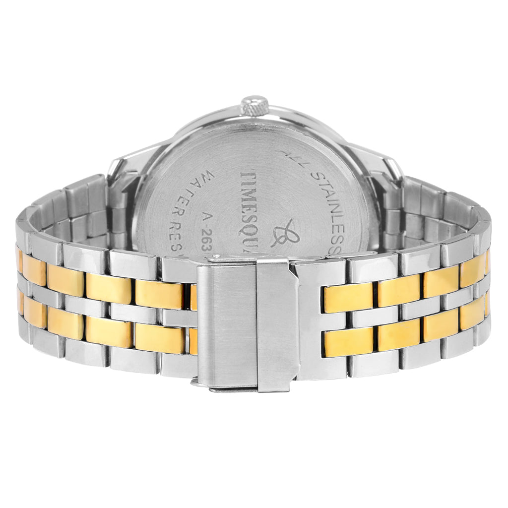 Men's Analog Wrist Watch A-263 Two Tone Case Silver Dial